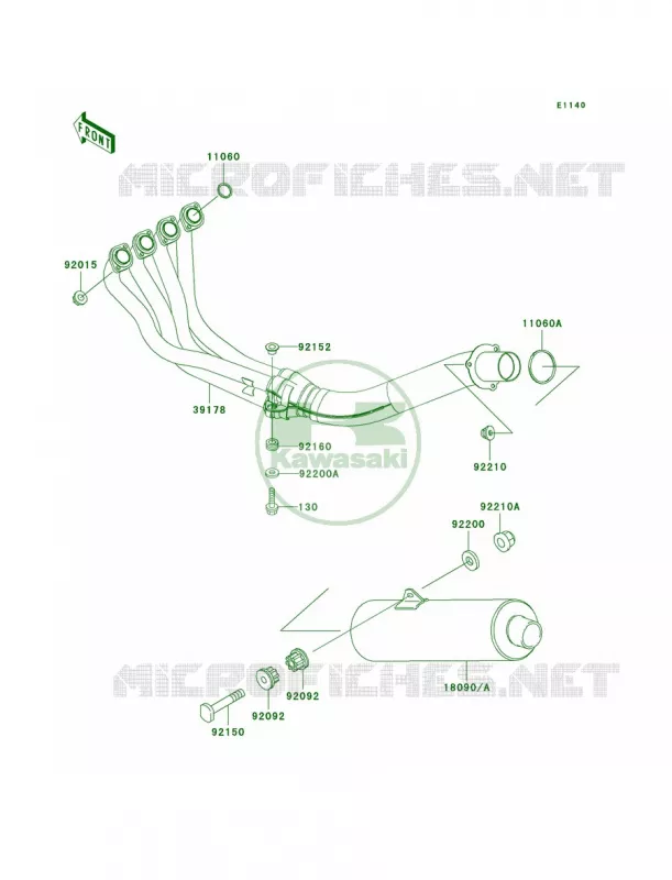 Mufflers Kawasaki MOTOS 600 2000 Ninja ZX-6R  ZX600-J1
