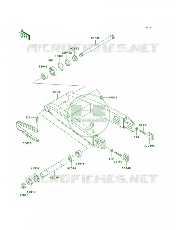 Swingarm Kawasaki MOTOS 600 2000 Ninja ZX-6R  ZX600-J1