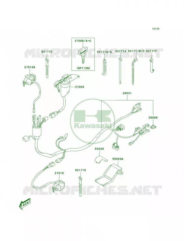 Ignition Switch Kawasaki MOTOS 400 2003 KLX400R  KLX400-B1