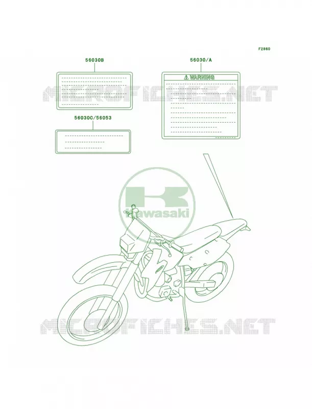 Labels Kawasaki MOTOS 400 2003 KLX400R  KLX400-B1