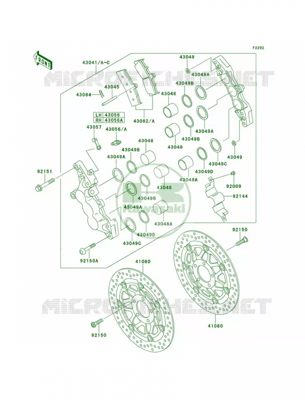Front Brake Kawasaki MOTOS 900 2000 Ninja ZX-9R  ZX900-E1