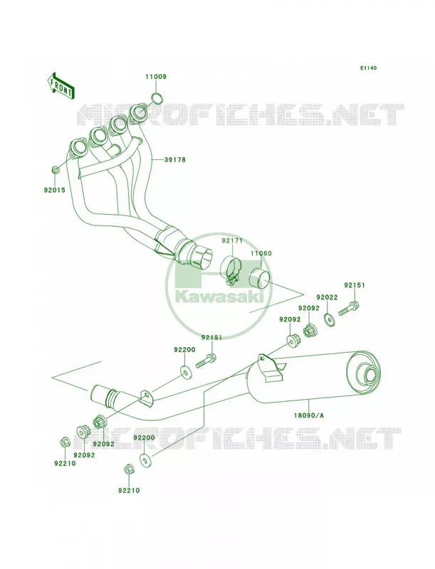 Mufflers Kawasaki MOTOS 900 2000 Ninja ZX-9R  ZX900-E1