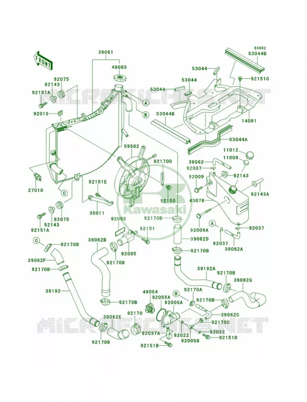 Radiator Kawasaki MOTOS 900 2000 Ninja ZX-9R  ZX900-E1