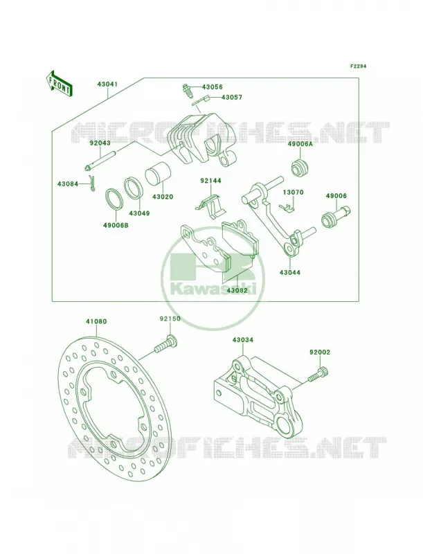 Rear Brake Kawasaki MOTOS 900 2000 Ninja ZX-9R  ZX900-E1
