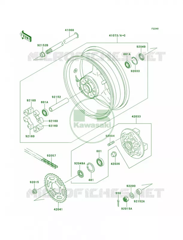 Rear WheelChain Kawasaki MOTOS 900 2000 Ninja ZX-9R  ZX900-E1