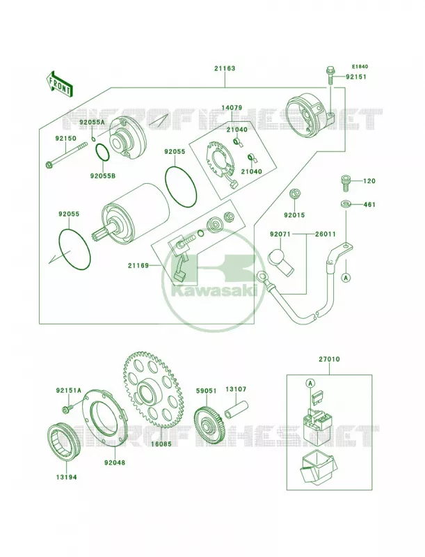 Starter Motor Kawasaki MOTOS 900 2000 Ninja ZX-9R  ZX900-E1