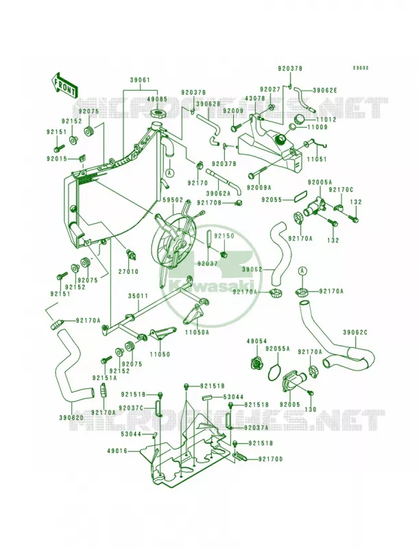 Radiator Kawasaki MOTOS 600 1999 Ninja ZX-6R  ZX600-G2
