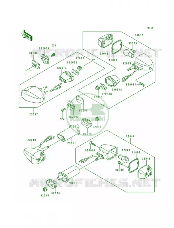 Turn Signals Kawasaki MOTOS 600 1999 Ninja ZX-6R  ZX600-G2