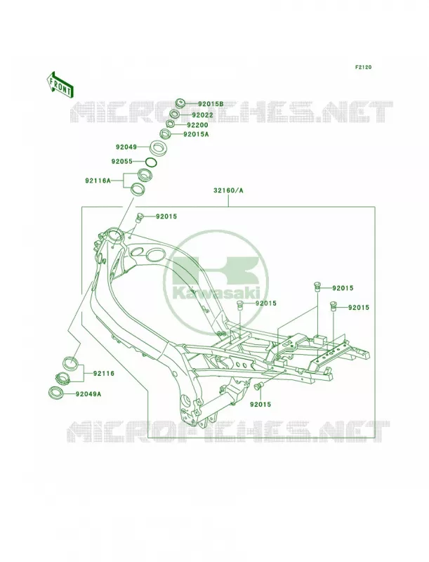 Frame Kawasaki MOTOS 900 1999 Ninja ZX-9R  ZX900-C2