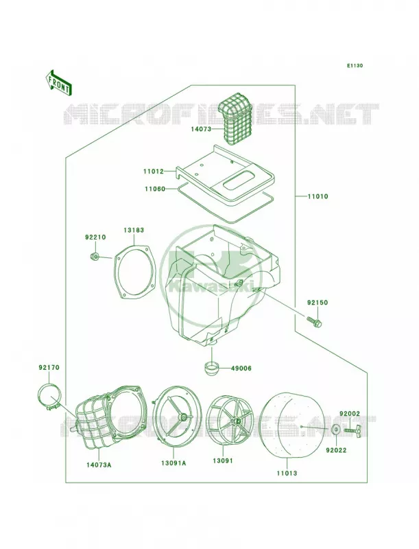 Air Cleaner Kawasaki MOTOS 200 2002 KDX200  KDX200-H8