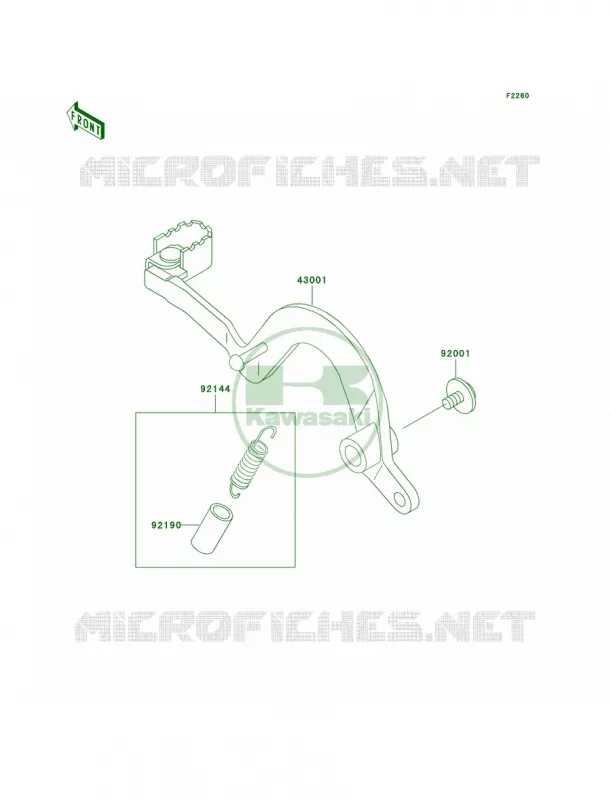 Brake Pedal Kawasaki MOTOS 200 2002 KDX200  KDX200-H8