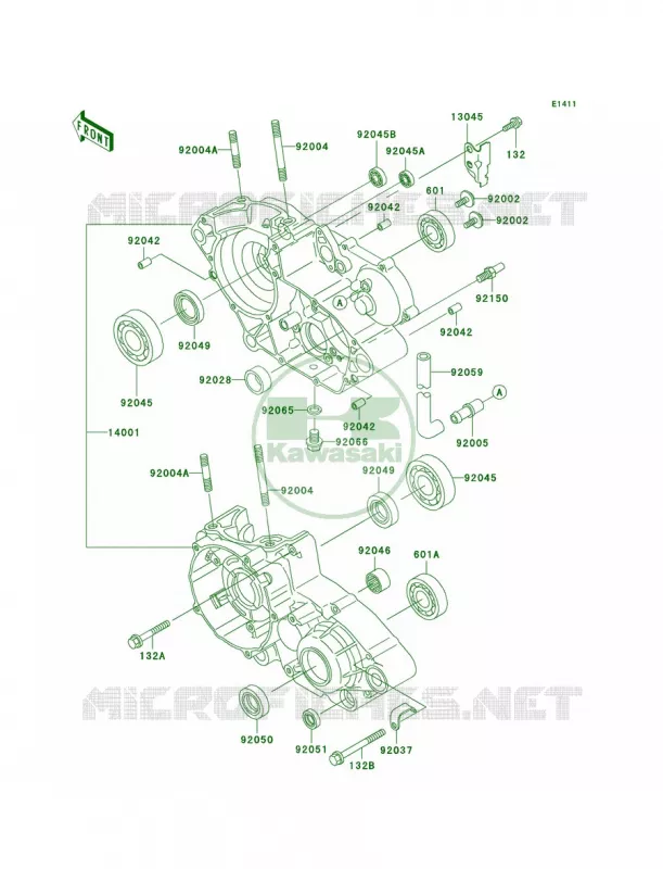 Crankcase Kawasaki MOTOS 200 2002 KDX200  KDX200-H8