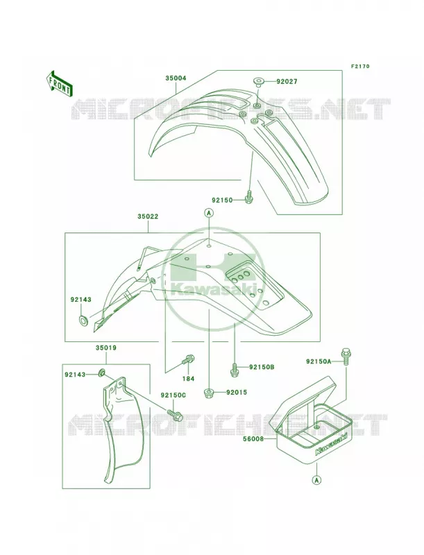 Fenders Kawasaki MOTOS 200 2002 KDX200  KDX200-H8