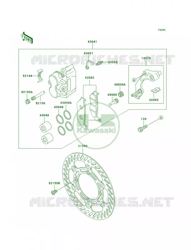 Front Brake Kawasaki MOTOS 200 2002 KDX200  KDX200-H8