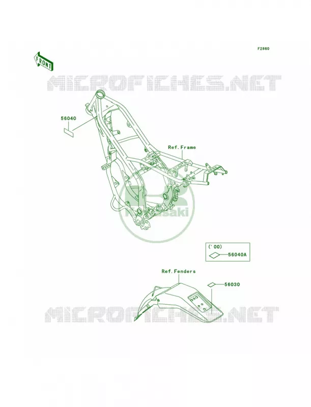 Labels Kawasaki MOTOS 200 2002 KDX200  KDX200-H8