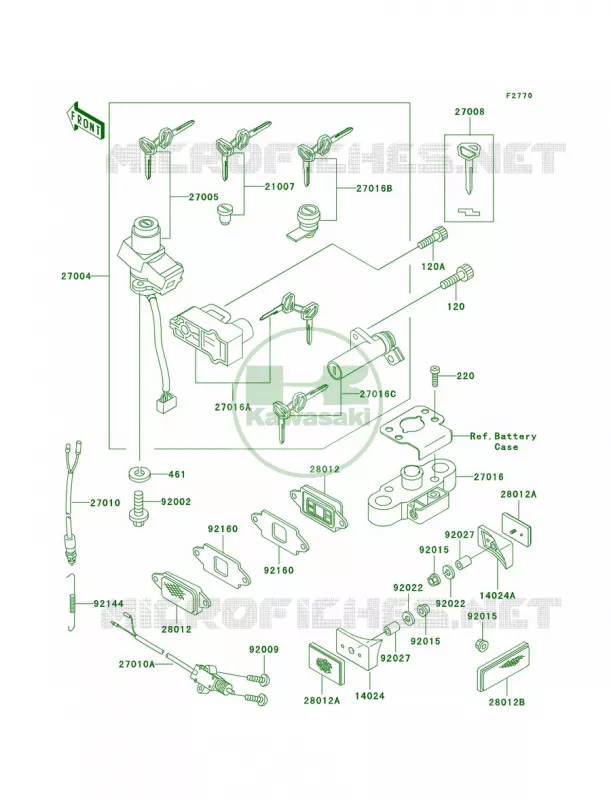 Ignition SwitchLocksReflectors Kawasaki MOTOS 1100 1997 Ninja ZX-11  ZX1100-D5