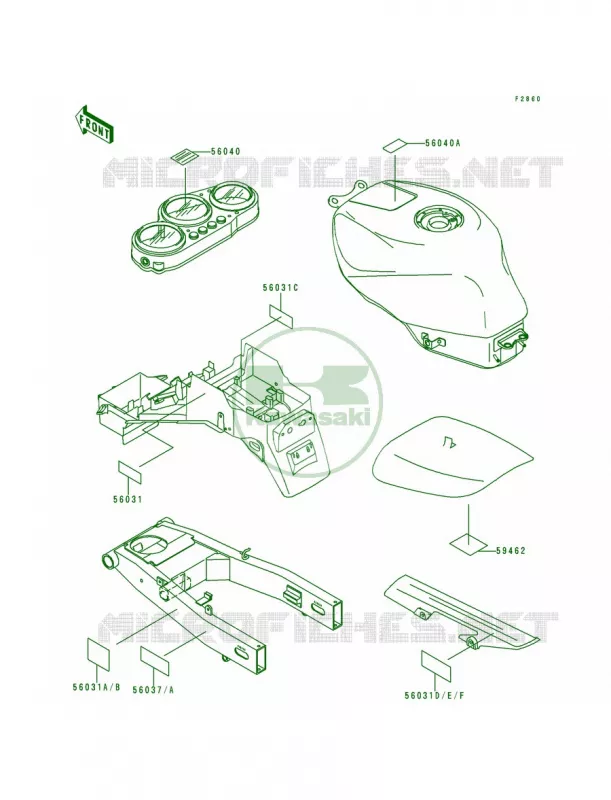 Labels Kawasaki MOTOS 600 1997 Ninja ZX-6R  ZX600-F3