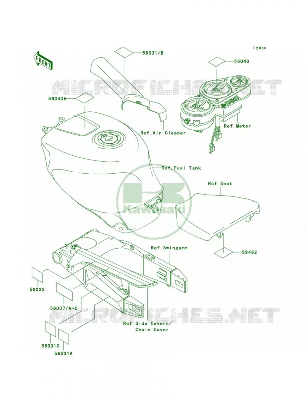 Labels Kawasaki MOTOS 750 1997 Ninja ZX-7R  ZX750-P2
