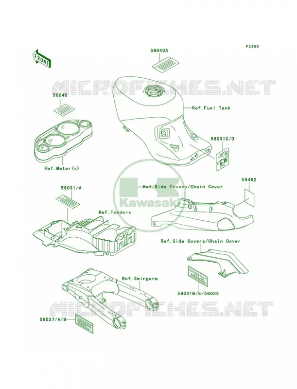 Labels Kawasaki MOTOS 1100 1996 Ninja ZX-11  ZX1100-D4