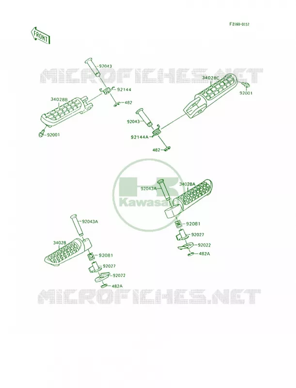 Footrests Kawasaki MOTOS 600 1996 Ninja 600R  ZX600-C9