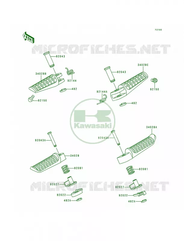 Footrests Kawasaki MOTOS 600 1996 Ninja ZX-6R  ZX600-F2