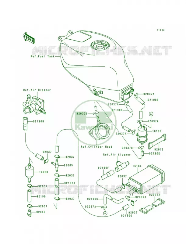 Fuel Evaporative System Kawasaki MOTOS 600 1996 Ninja ZX-6R  ZX600-F2