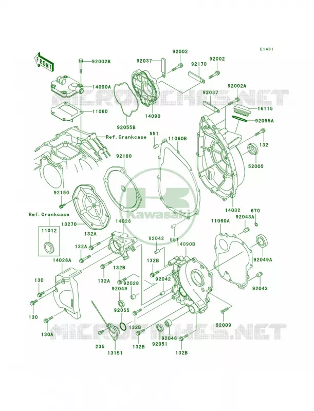 Engine Covers Kawasaki MOTOS 750 1996 Ninja ZX-7R  ZX750-P1