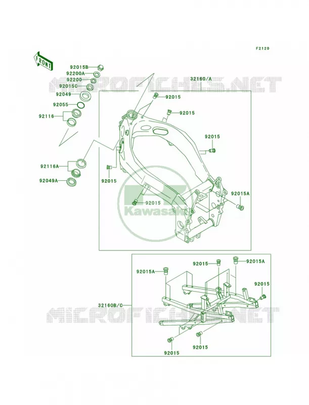 Frame Kawasaki MOTOS 750 1996 Ninja ZX-7R  ZX750-P1