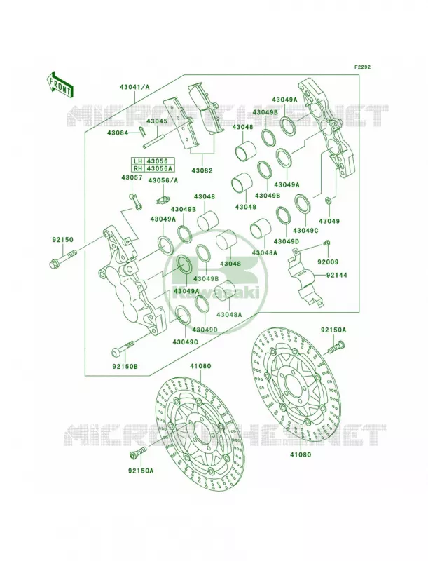 Front Brake Kawasaki MOTOS 750 1996 Ninja ZX-7R  ZX750-P1
