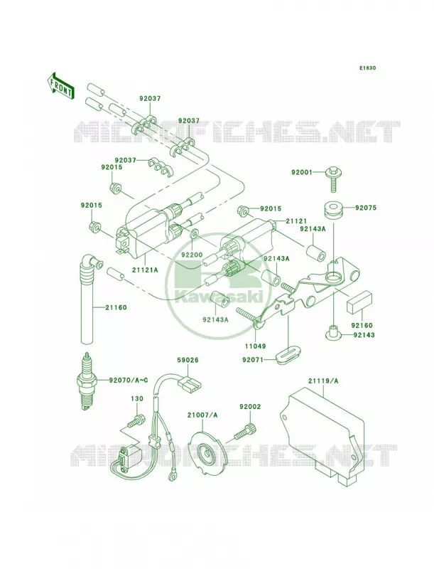 Ignition System Kawasaki MOTOS 750 1996 Ninja ZX-7R  ZX750-P1