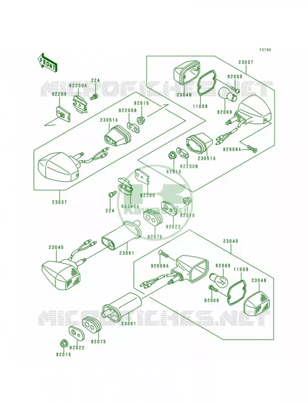 Turn Signals Kawasaki MOTOS 900 1996 Ninja ZX-9R  ZX900-B3