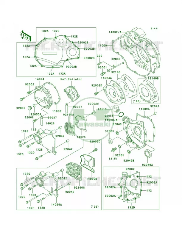 Engine Covers Kawasaki MOTOS 1100 1995 Ninja ZX-11  ZX1100-D3