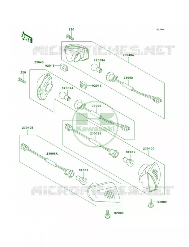 Turn Signals Kawasaki MOTOS 1100 1995 Ninja ZX-11  ZX1100-D3