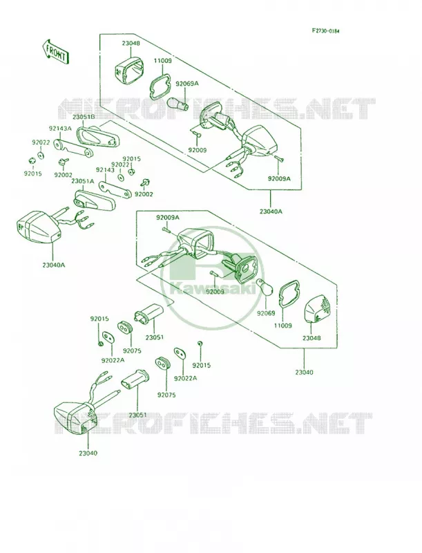 Turn Signals Kawasaki MOTOS 600 1995 Ninja 600R  ZX600-C8