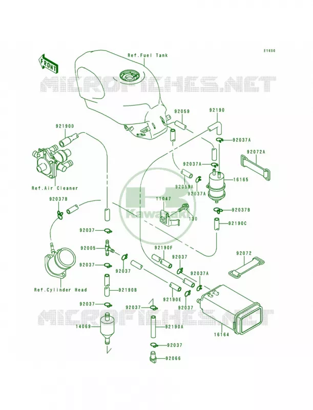 Fuel Evaporative System Kawasaki MOTOS 600 1995 Ninja ZX-6  ZX600-E3