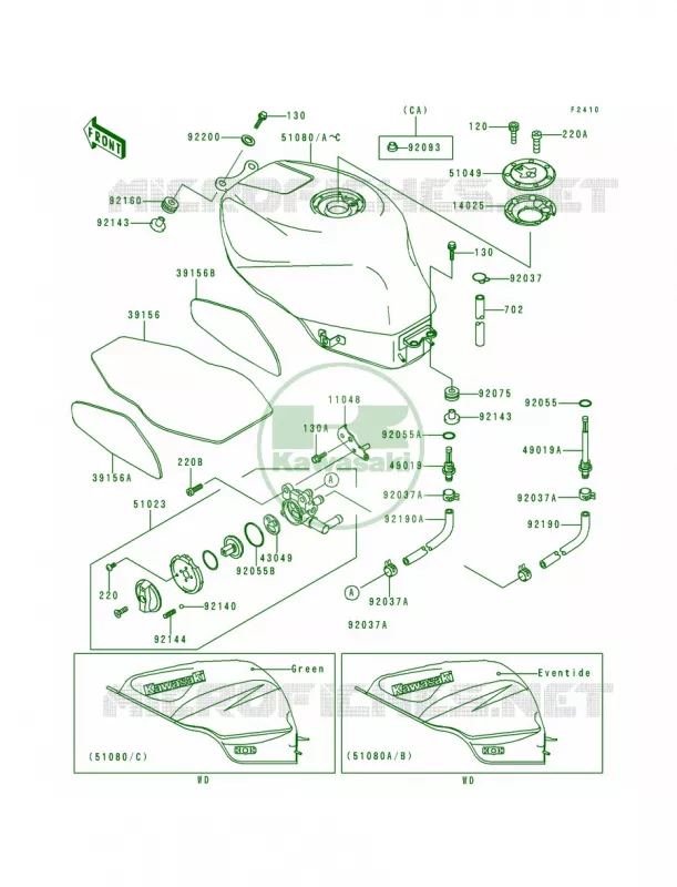 Fuel TankZX600-F1 Kawasaki MOTOS 600 1995 Ninja ZX-6R  ZX600-F1