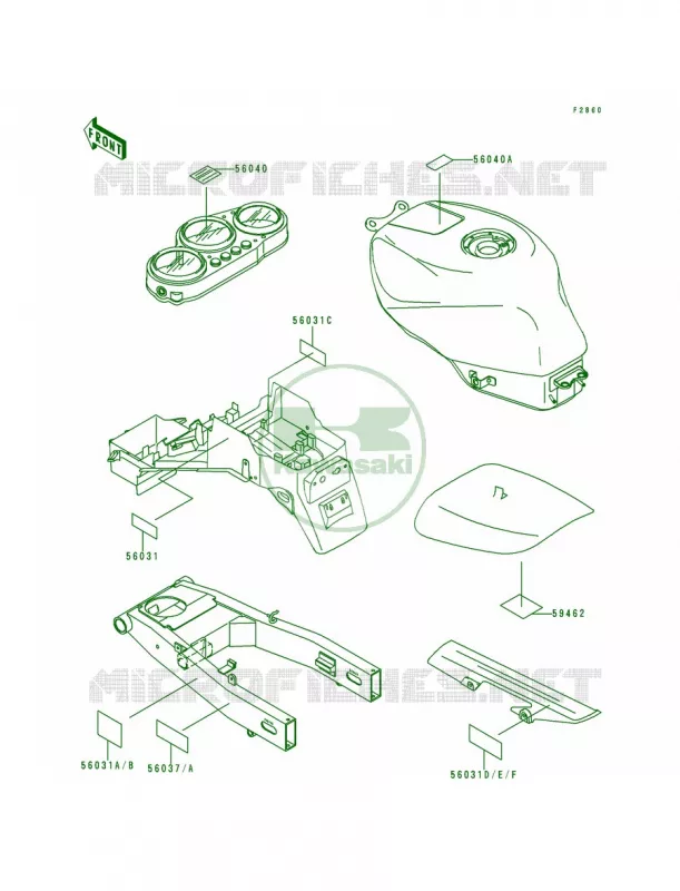 Labels Kawasaki MOTOS 600 1995 Ninja ZX-6R  ZX600-F1