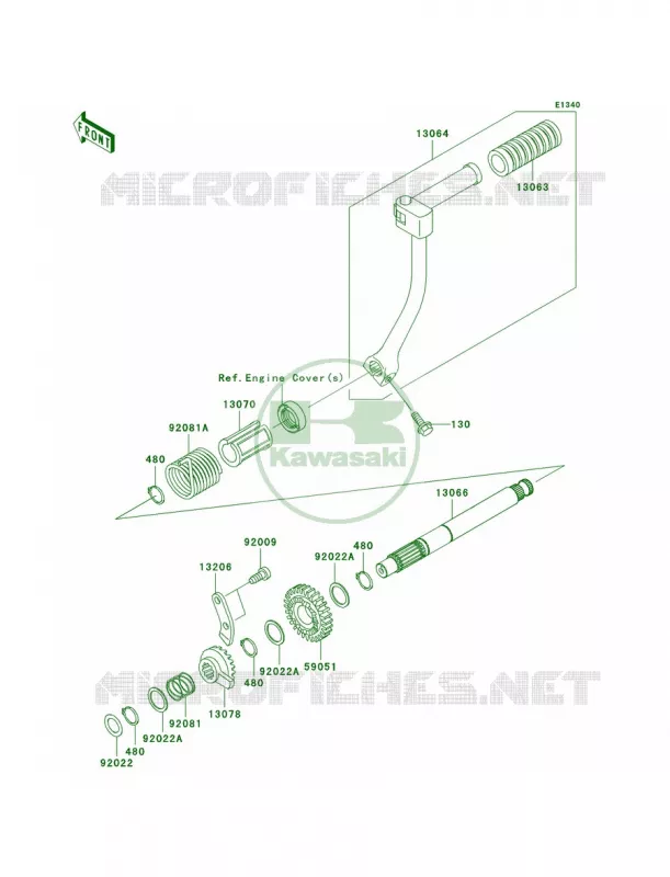 Kickstarter MechanismA1 Kawasaki MOTOS 110 2002 KLX110  KLX110-A1