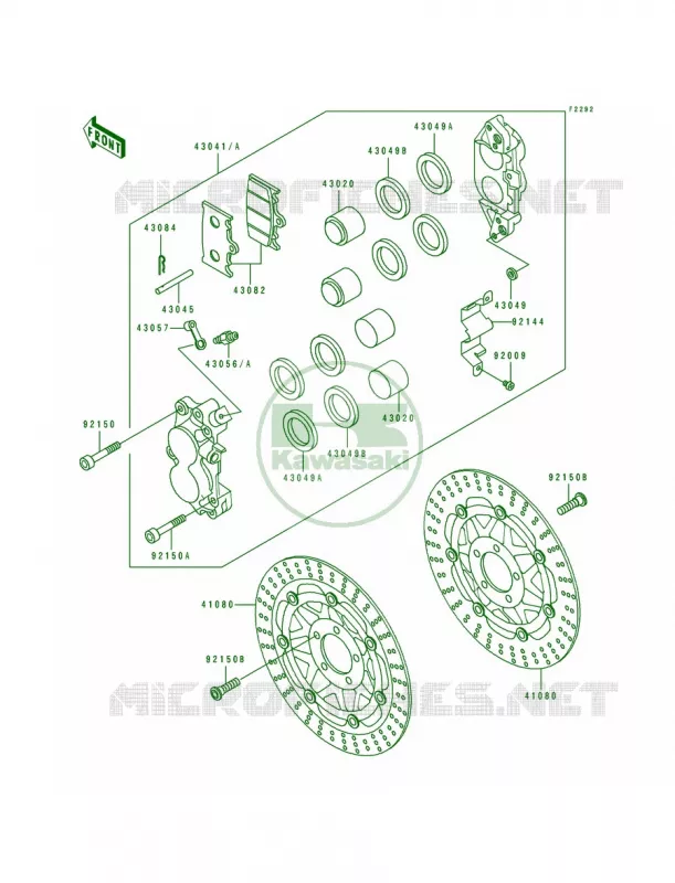 Front Brake Kawasaki MOTOS 750 1995 Ninja ZX-7  ZX750-L3