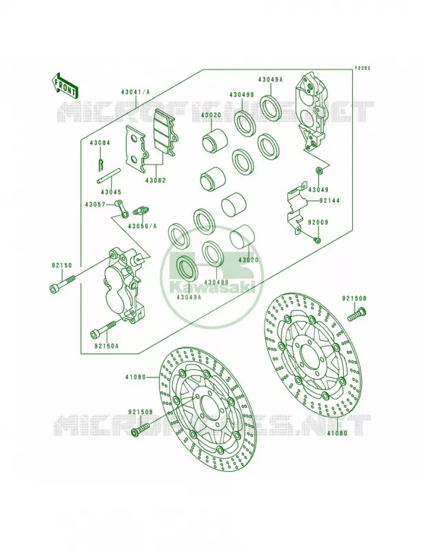 Front Brake Kawasaki MOTOS 900 1995 Ninja ZX-9R  ZX900-B2