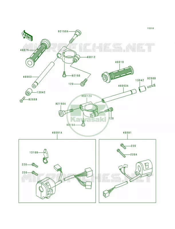 Handlebar Kawasaki MOTOS 900 1995 Ninja ZX-9R  ZX900-B2