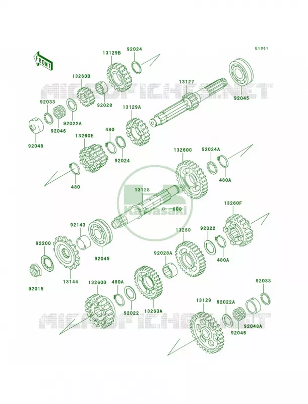Transmission Kawasaki MOTOS 1100 1994 Ninja ZX-11  ZX1100-D2