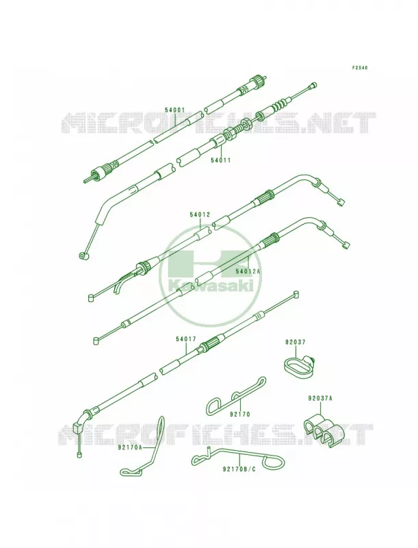 Cables Kawasaki MOTOS 600 1994 Ninja ZX-6  ZX600-E2