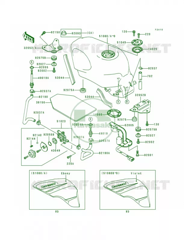 Fuel TankZX600-E1 Kawasaki MOTOS 600 1994 Ninja ZX-6  ZX600-E2