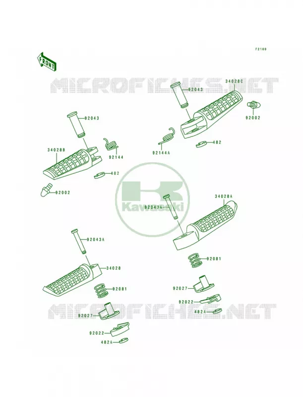 Footrests Kawasaki MOTOS 750 1994 Ninja ZX-7  ZX750-L2