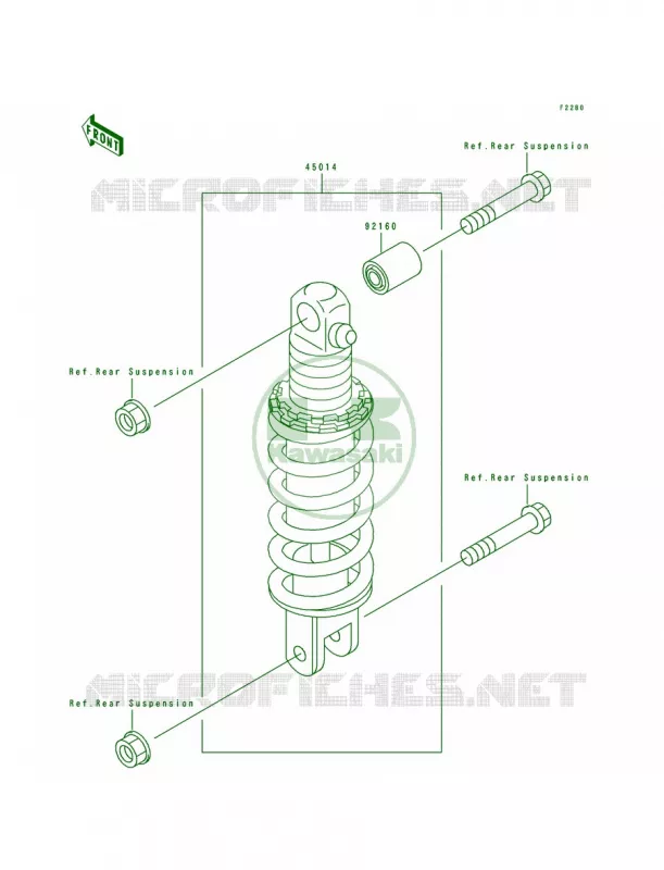 Shock Absorbers Kawasaki MOTOS 750 1994 Ninja ZX-7  ZX750-L2