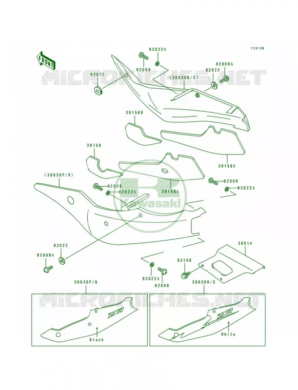 Side CoversChain CoverZX750-L3 Kawasaki MOTOS 750 1994 Ninja ZX-7  ZX750-L2