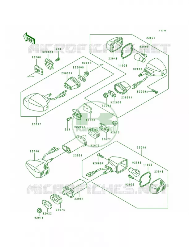 Turn Signals Kawasaki MOTOS 750 1994 Ninja ZX-7  ZX750-L2
