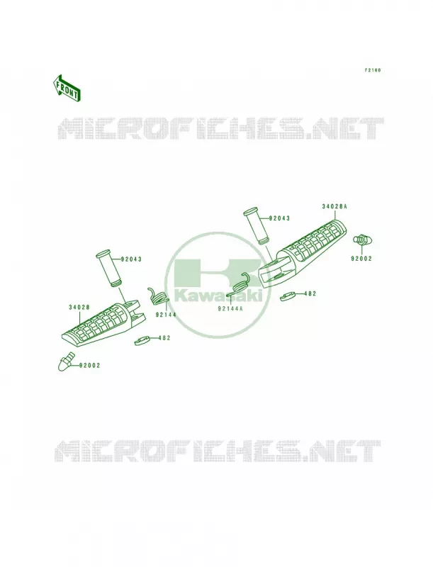 Footrests Kawasaki MOTOS 750 1994 Ninja ZX-7R  ZX750-M2
