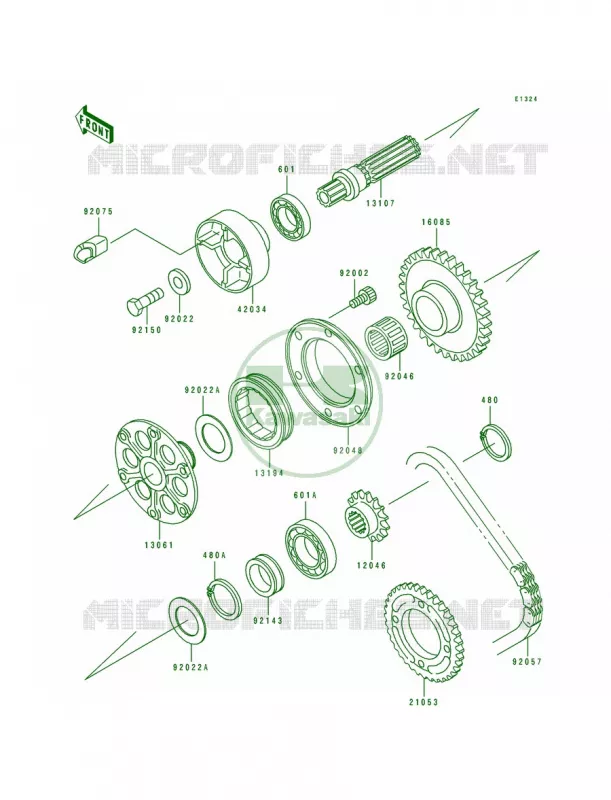 Generator Shaft Kawasaki MOTOS 750 1994 Ninja ZX-7R  ZX750-M2
